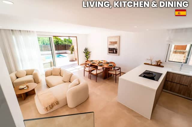 The Spanish villa is fully furnished and features a private swimming pool