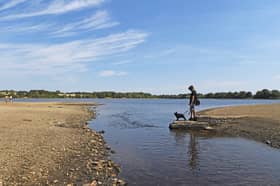 Ardsley Reservoir near Wakefield looking drier than ever.