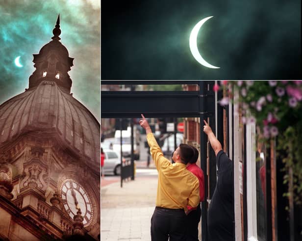 As Leeds prepares for Wednesday’s solar eclipse, we take a look back through the archives at how workers and shoppers across Leeds town centre watched the moon pass over the sun 27 years ago  
