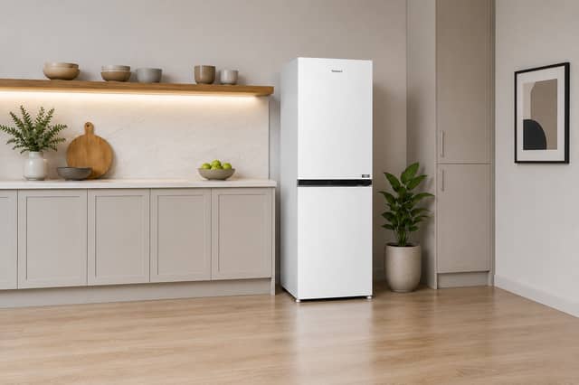 The Hotpoint Total No Frost 50/50 Fridge Freezer with VitalCare brings modern features including no frost technology.