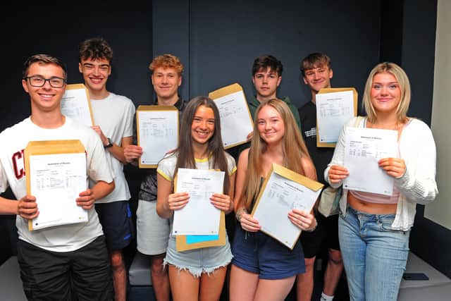 Pupils at Temple Moor High School get their A-Level results in 2025.