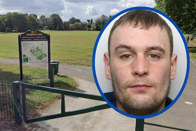 Mitchell (inset) attacked the man in Hembrigg Park in Morley after a nightclub fracas