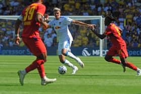 DETERMINED MESSAGE: From new Leeds United star Tarik  Muharemovic, pictured during Saturday’s final pre-season friendly against FC Augsburg at Elland Road. Picture by Steve Riding.