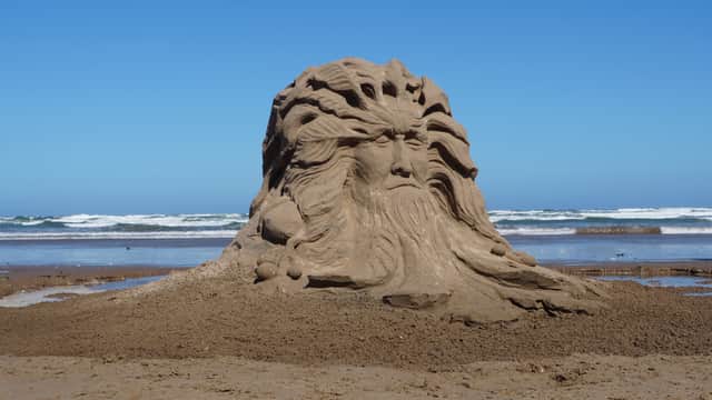 Shane and Lisa's Sand Sculpture of a 'Green Man'