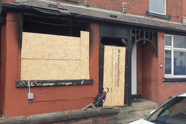 Aftermath of a house fire in Ecclesburn Road, Leeds