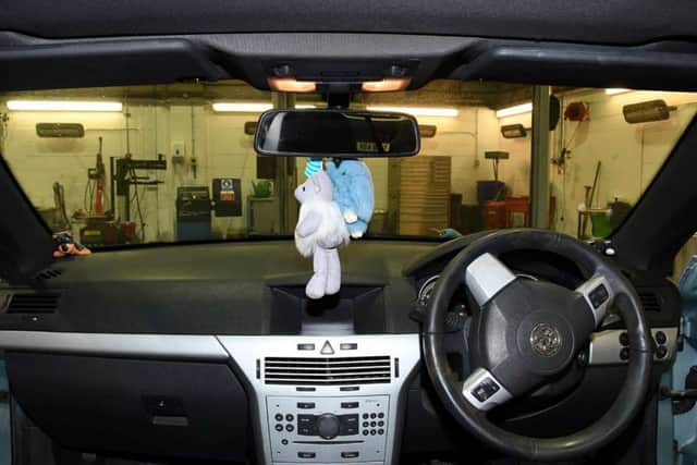 Toys hanging in Rosemarie Ozsko's window were found to have a 'significant effect' on the collision