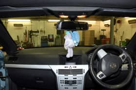 Toys hanging in Rosemarie Ozsko's window were found to have a 'significant effect' on the collision