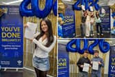Students celebrate on results day at Woodkirk Academy in Tingley