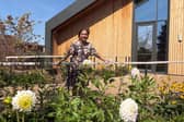 A new variety of dahlias named in honour of the late rugby league legend, Rob Burrow CBE, at The Rob Burrow Centre for Motor Neurone Disease at Seacroft Hospital.