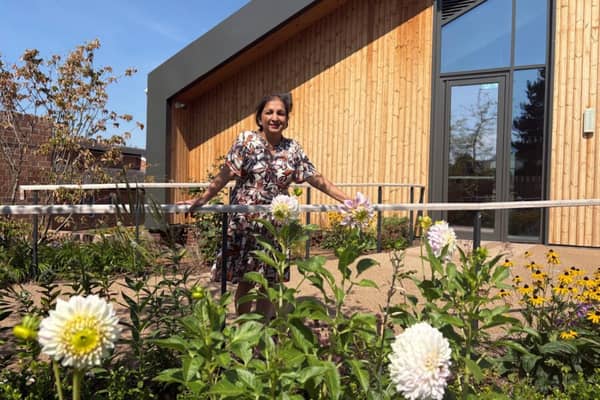 A new variety of dahlias named in honour of the late rugby league legend, Rob Burrow CBE, at The Rob Burrow Centre for Motor Neurone Disease at Seacroft Hospital.