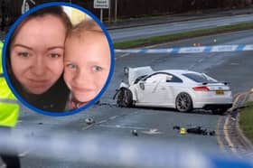 Justyna Hulboj and Lena Czepczor (inset) were killed by the speeding Audi on Scott Hall Road.