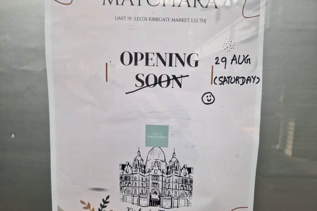 The matcha bar opens on Saturday.