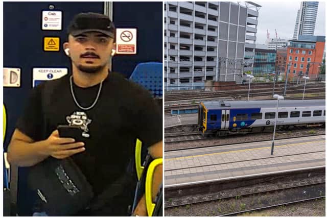 Police have released a CCTV image of a man they want to speak to after a woman was sexually assaulted on a Leeds train