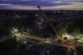 The bridge beams and other major components at Austhorpe Lane railway bridge have been moved into place.