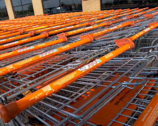 B&Q shopping trolleys.