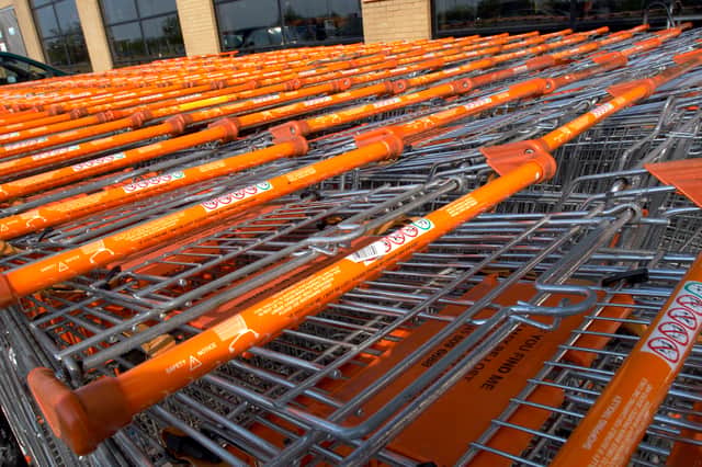 B&Q shopping trolleys.