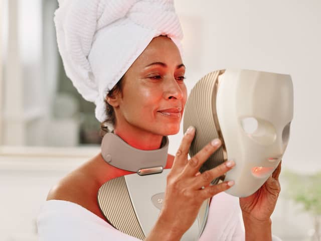 Shark Beauty's new CryoGlow Clinic Face mask combines LED technology with hot and cold under-eye treatments.