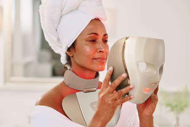 Shark Beauty's new CryoGlow Clinic Face mask combines LED technology with hot and cold under-eye treatments.