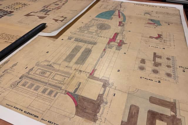 Original plans for Leeds Town Hall have been unearthed.