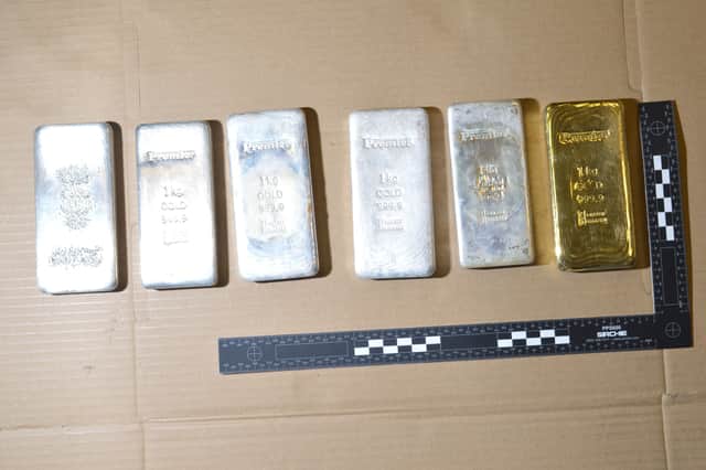 Gold and silver bars recovered by police