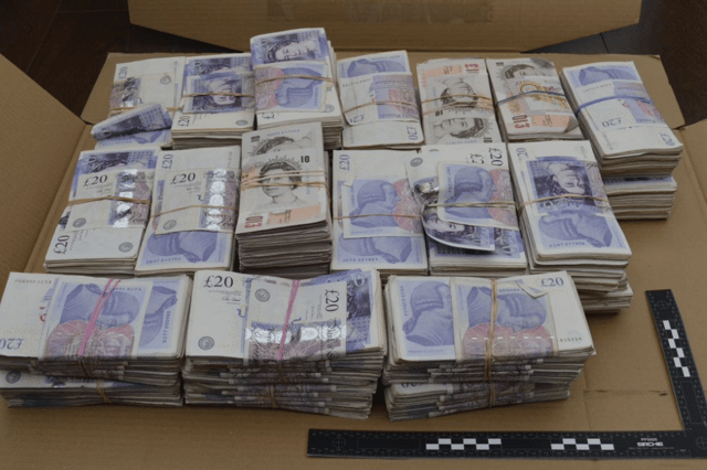 Some of the cash recovered by police during the operation
