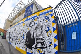 4th August 2026
New mural at Elland Road, Leeds
Pictured artist Nicolas (correct) Dixon with his finished mural outside the East Stand at Elland Road
Picture Gerard Binks