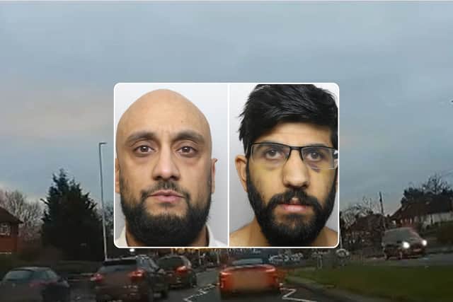 Riyat (left) and Bhachu (right) were both deemed responsible for killing a mother and daughter in a high-speed crash.