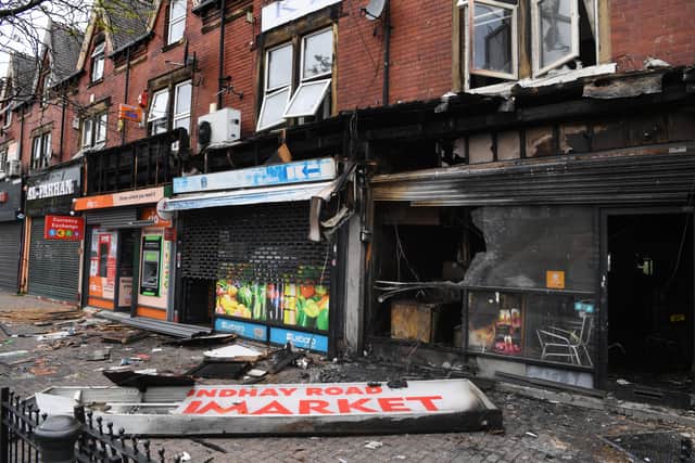 The aftermath of the fire on Roundhay Road
