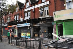 Fire on Roundhay Road in Leeds.