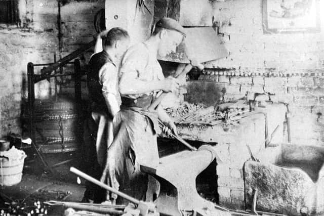 An undated view of Blacksmith's hard at work.