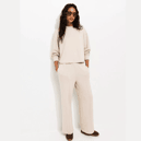 New Look Premium Stone Wide Leg Co-ord Joggers in beige