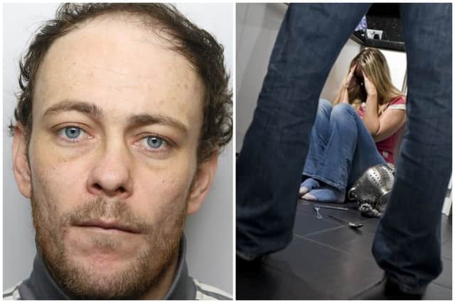 Allan (pictured) attacked his ex partner in her own home.