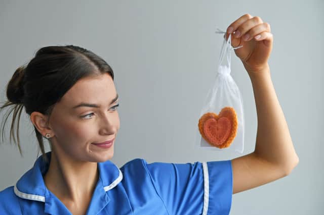 Over 1,500 crochet hearts have been crafted so far