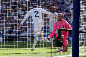 Jayden Bogle put Leeds United ahead against Brighton & Hove Albion. 