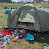 A photo of a tent left behind at Leeds Festival, taken by a salvaging volunteer who wishes to remain anonymous