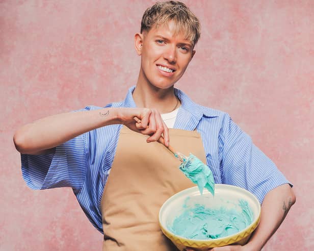 Tom, a hairdresser from West Yorkshire, is one of 12 bakers on this year's The Great British Bake Off