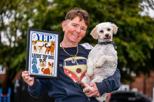 Owner Sharon Yarker with Casper