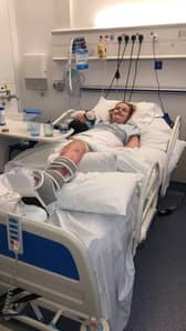 Lucie Maguire in hospital after her devastating injuries. 