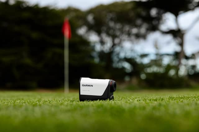 Pinpoint precision: the Garmin Approach Z10 laser rangefinder is designed to lock on to the flag and give golfers an exact distance to their target.