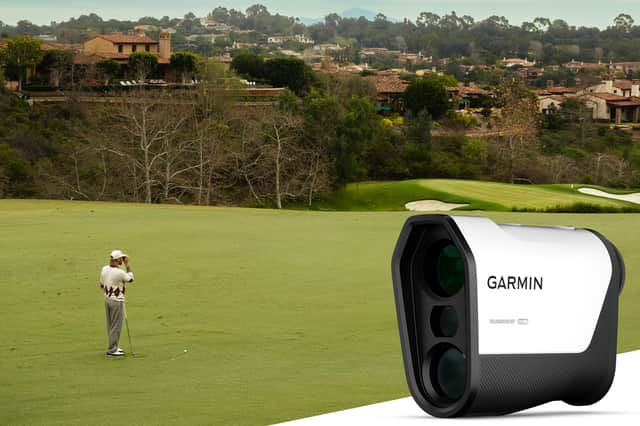 Laser-sharp thinking: the Garmin Approach Z10 gives golfers precise distances to the flag and can share them with a compatible Garmin golf watch using Range Relay.