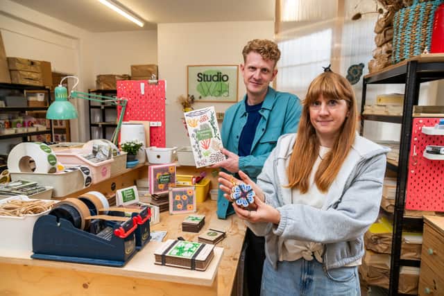 Jakob Creswell-Rost and Freya Hawtin are founders of botanical-inspired gift business Studio Wald