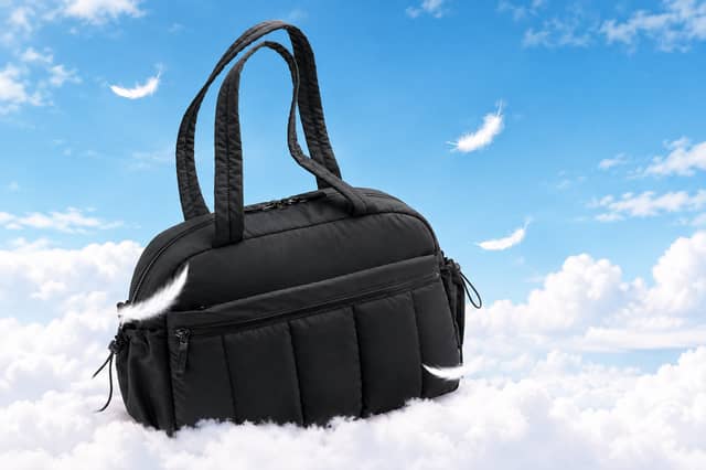Black BAGSMART 24L women's travel and gym bag with multiple compartments