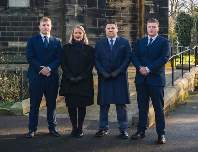 Gateway Funeral Services family business owners Emma and Richard Arnold with sons Charlie and Bailey.