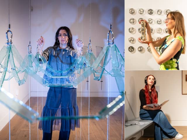 (Clockwise from left) Izzy Cheyne Jones, Laura Gooch and Melissa Nesbitt are some of those exhibiting at the Stanley and Audrey Burton Gallery this month