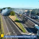 HGV fire on A1M slip road.