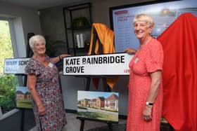 Commemorative event to unveil street signs named after Barnbow Lasses, who worked at the Barnbow munitions factory in Cross Gates, Leeds during the First World War.
Relatives Shirley Abbott and Maureen Brian unvail the Kate Bainbridge Gove sign
17th September 2026