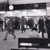 A busy Leeds City Station just before 8.55am on a January morning in 1983.