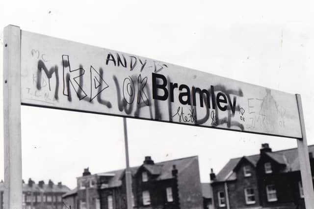 Spray paint all but obliterates Bramley.