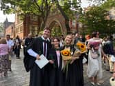 Graduating with friends from the University of Leeds in 2026