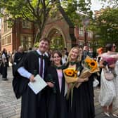 Graduating with friends from the University of Leeds in 2026
